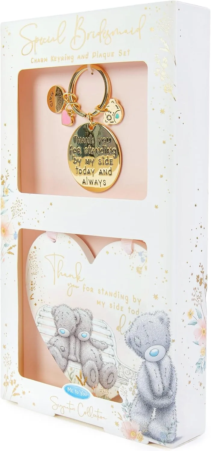 Me To You Tatty Teddy Special Bridesmaid Plaque And Keyring Gift Set Signature C