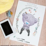 Me to You Tiny Tatty Teddy Baby-Safe Footprint Gift Set - Official Collection, White, Grey