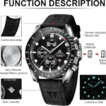 Mens Watches Waterproof Analog Quartz Wrist Watch with Date No Chronograph