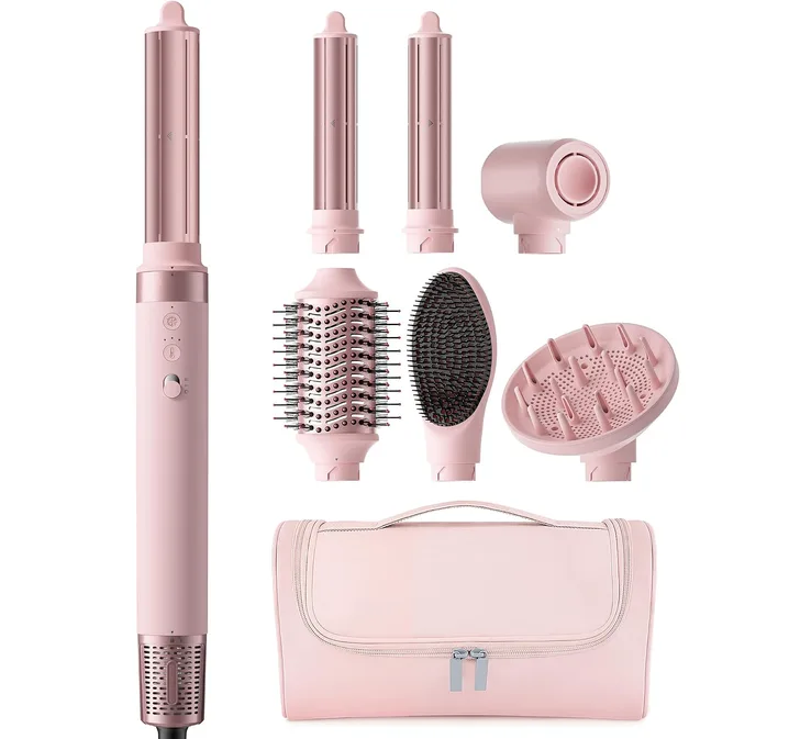 Mescomb 6 In 1 Air Styler Hair Dryer Brush With Auto Wrap Curlers Diffuser Volum