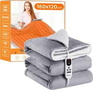 Mia And Coco Electric Heated Blanket Throw Flannel Sherpa Fast Heating 120x160cm