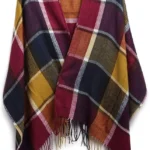 Miss Lulu Damen Schal Winter übergroßer Quadratisch Deckenschal Karo Tartan Streifen Weich mit Fransen für Herbst Winter Weihnachten