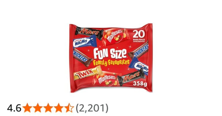 Mixed Fun Size Chocolate Bar Multipack Variety Assortment 358g 20 Pieces
