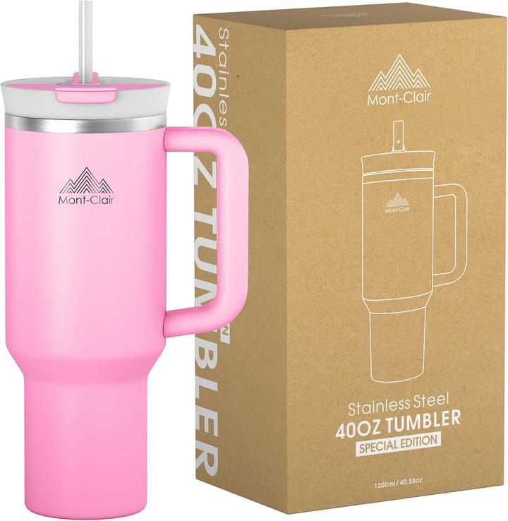 Mont Clair Tumbler With Straw And Lid Leakproof Insulated Steel Travel Mug 40oz