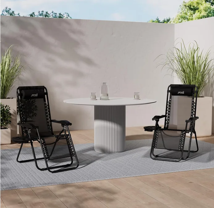 Mosii Sun Loungers For Garden Chairs Set Of 2 Heavy Duty Zero Gravity Chairs Wit