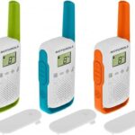Motorola Moto T42 Talkabout PMR446 2-Way Walkie Talkie Portable Radio’s (One Pack of 3), Green, Blue and Orange