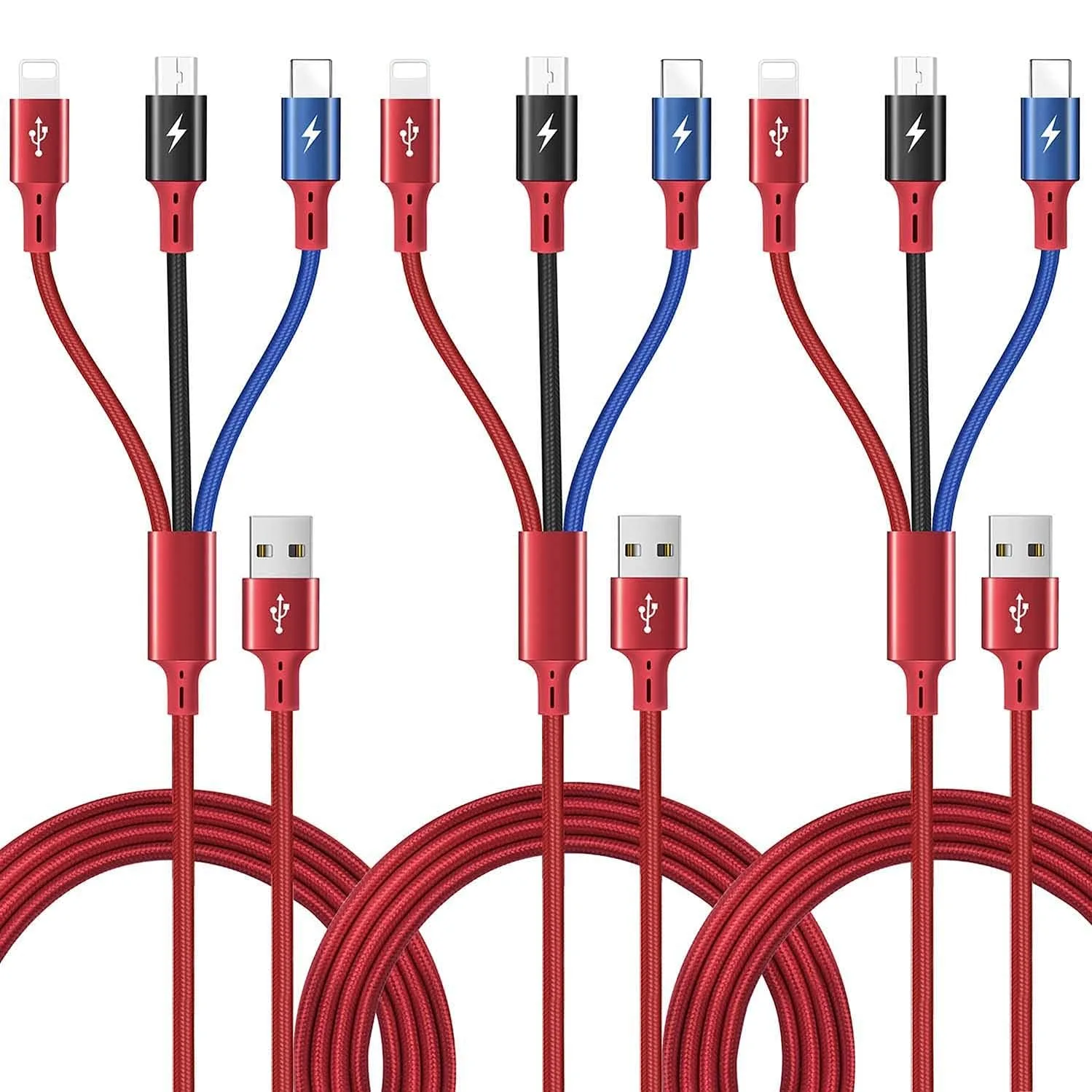 Multi Fast Charger Cable, 3 in 1 Multiple Charging Cable