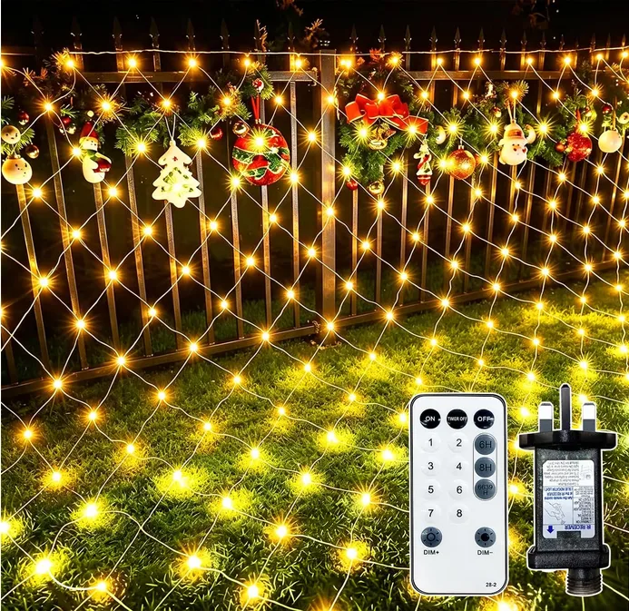Net Lights Outdoor 200 Led Mesh Fairy Lights Plug In 3x2m