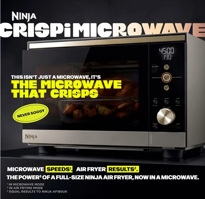 Ninja Crispi Microwave And Air Fryer Fusioncrisp Technology 8 Microwave And 5 Ai
