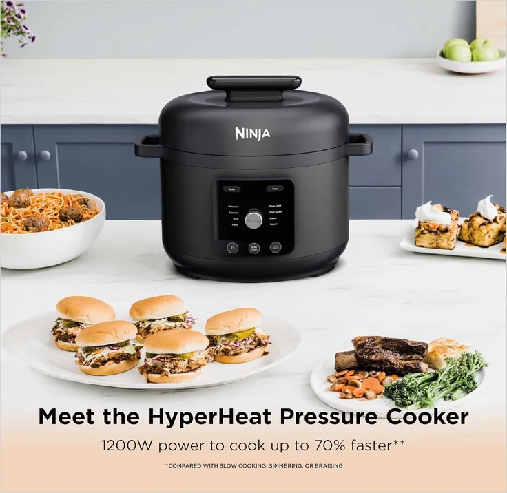 Ninja Hyperheat 9 In 1 Pressure Cooker Slow Cooker Black PC201uk