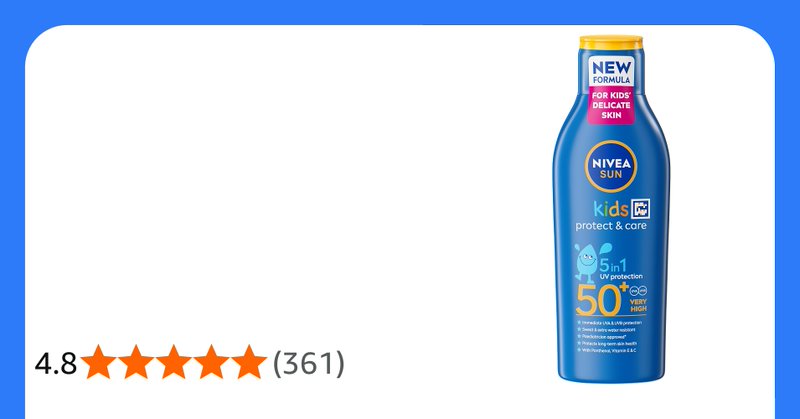 NIVEA SUN Kids Protect and Care Sun Cream SPF 50+, 200 ml