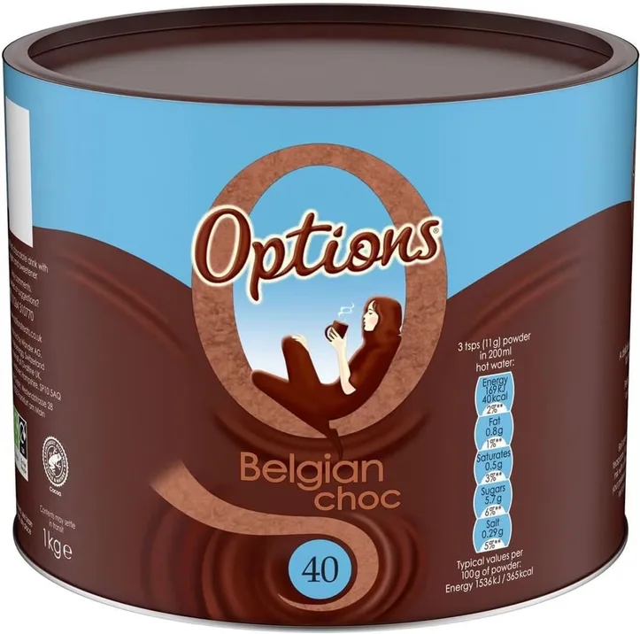 Options Belgian Hot Chocolate 1kg Bulk Pack