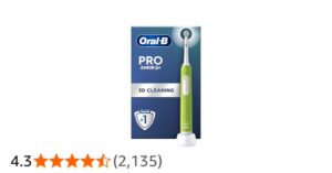 Oral B Pro Junior Electric Toothbrush 1 Green Handle 1 Toothbrush Head Designed