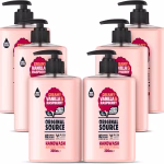Original Source Vanilla Milk and Raspberry Handwash with 100% Natural Fragrance, Vegan Handwash, Antibacterial, Natural Moisturisers, Multipack of 6 x 300 ml