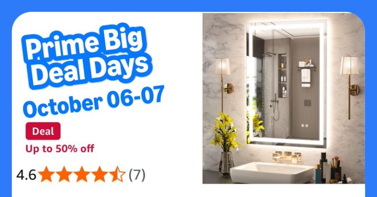 Ostepdecor Led Bathroom Mirror With Lights 50 X 70 Cm Backlit Wall Mounted Vanit