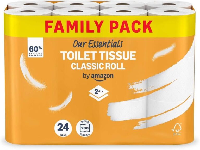 Our Essentials By Amazon Toilet Tissue Classic Roll 2 Ply 24 Rolls