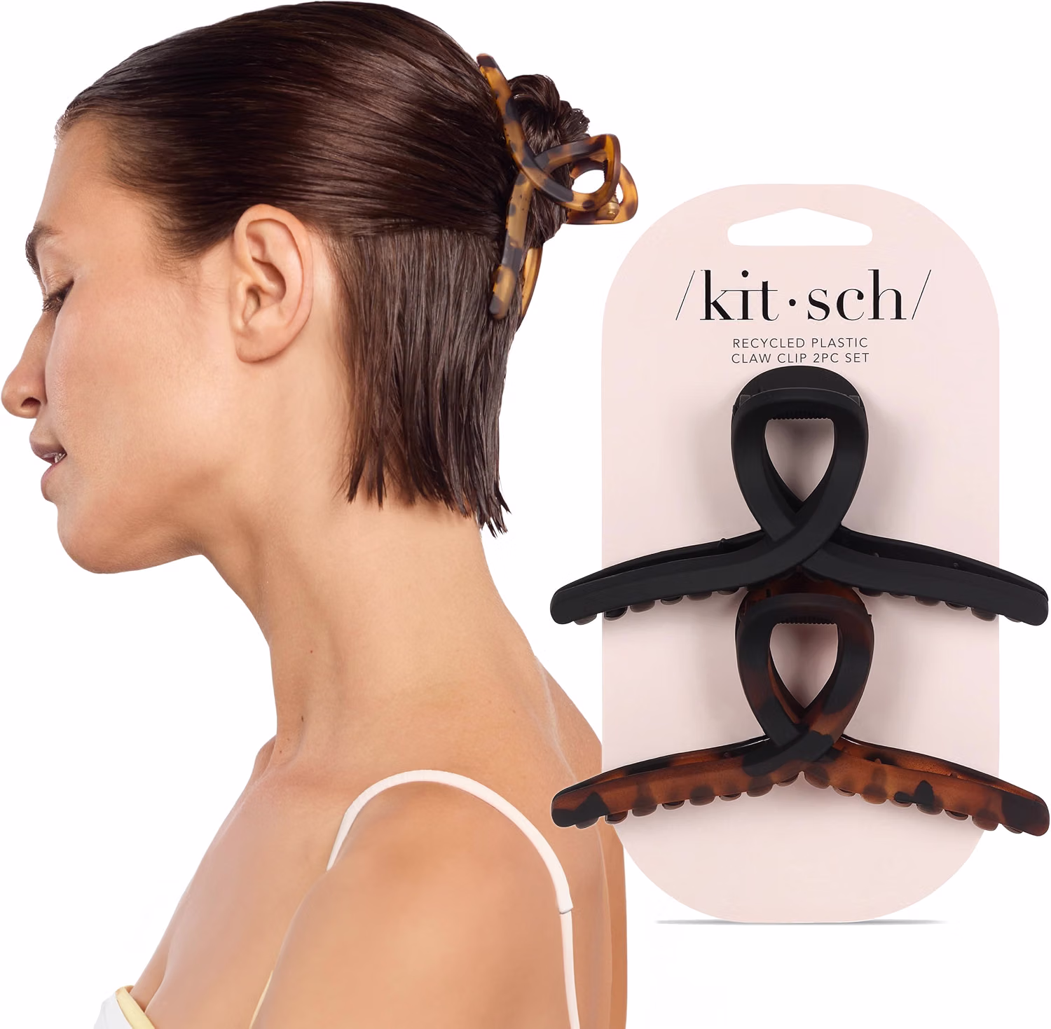 Pack Of 2 Kitsch Large Loop Hair Clips For Women 2pcs