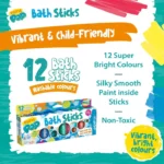 Paint Pop Bath Sticks - Kids Washable Tub Wall Crayon Set 6 Pack