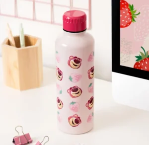 Paladone Lotso Pink Metal Water Bottle With Screw Top Lid Reusable Stainless Ste