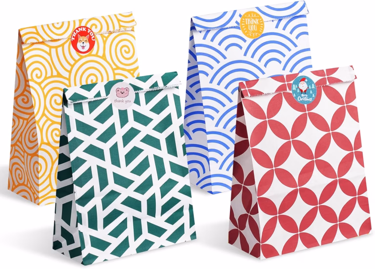 Parmedu Assorted Color Paper Gift Bags 48 Medium Gift Bag 24 17 8cm With 48 Stic