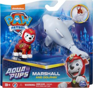 Paw Patrol Aqua Pups Marshall And Dolphin Action Figures Set