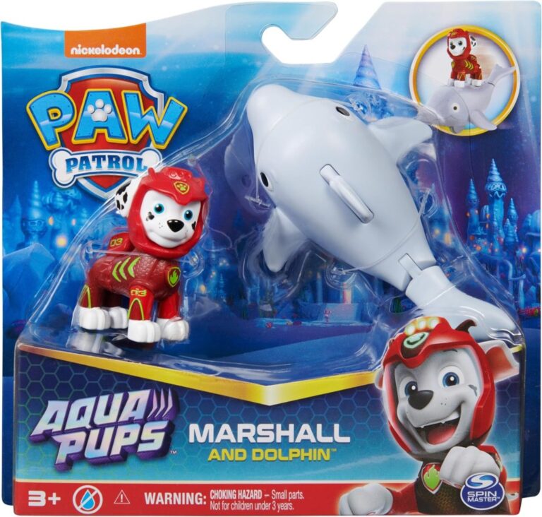 Paw Patrol Aqua Pups Marshall And Dolphin Action Figures Set