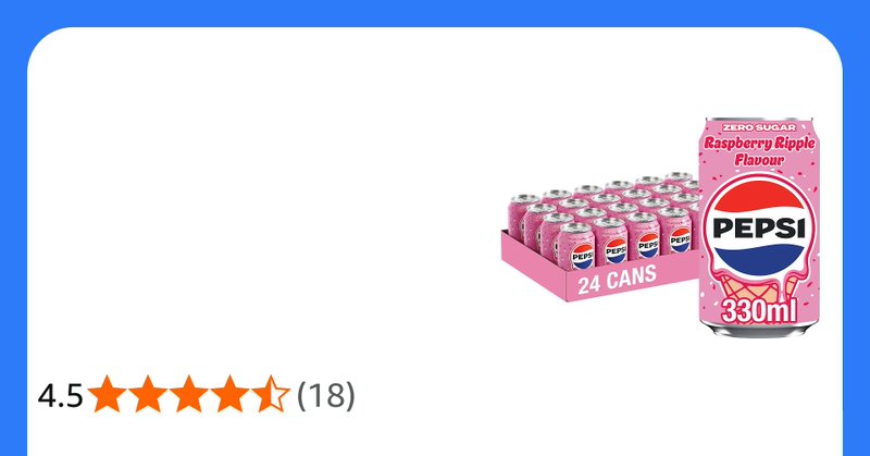 Pepsi Raspberry Ripple Ice Cream Flavour Cola 330ml Can 24 Pack