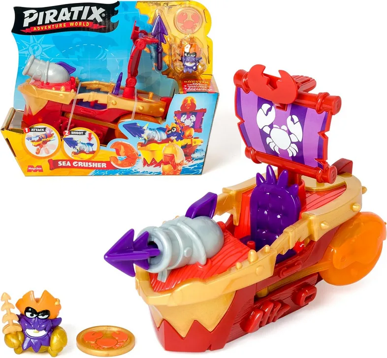 Piratix Adventure World Sea Crusher Pirate Ship In The Shape Of A Crab Includes