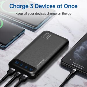 Portable Charger 10000mah Slim USB C Input And Output Power Bank With Led Displa