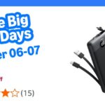 Power Bank, Slim 10000mAh Portable Charger with 4 Built in Cables, USB C Battery Pack with 5 Outputs & 2 Inputs LED Display, Mobile Phone Powerbank Compatible with iPhone 17-15 Series/Samsung