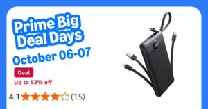 Power Bank Slim 10000mah Portable Charger With 4 Built In Cables USB C Battery P