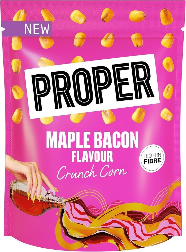 Proper Maple Bacon Crunch Corn 125g Sharing Bag Source Of Fibre