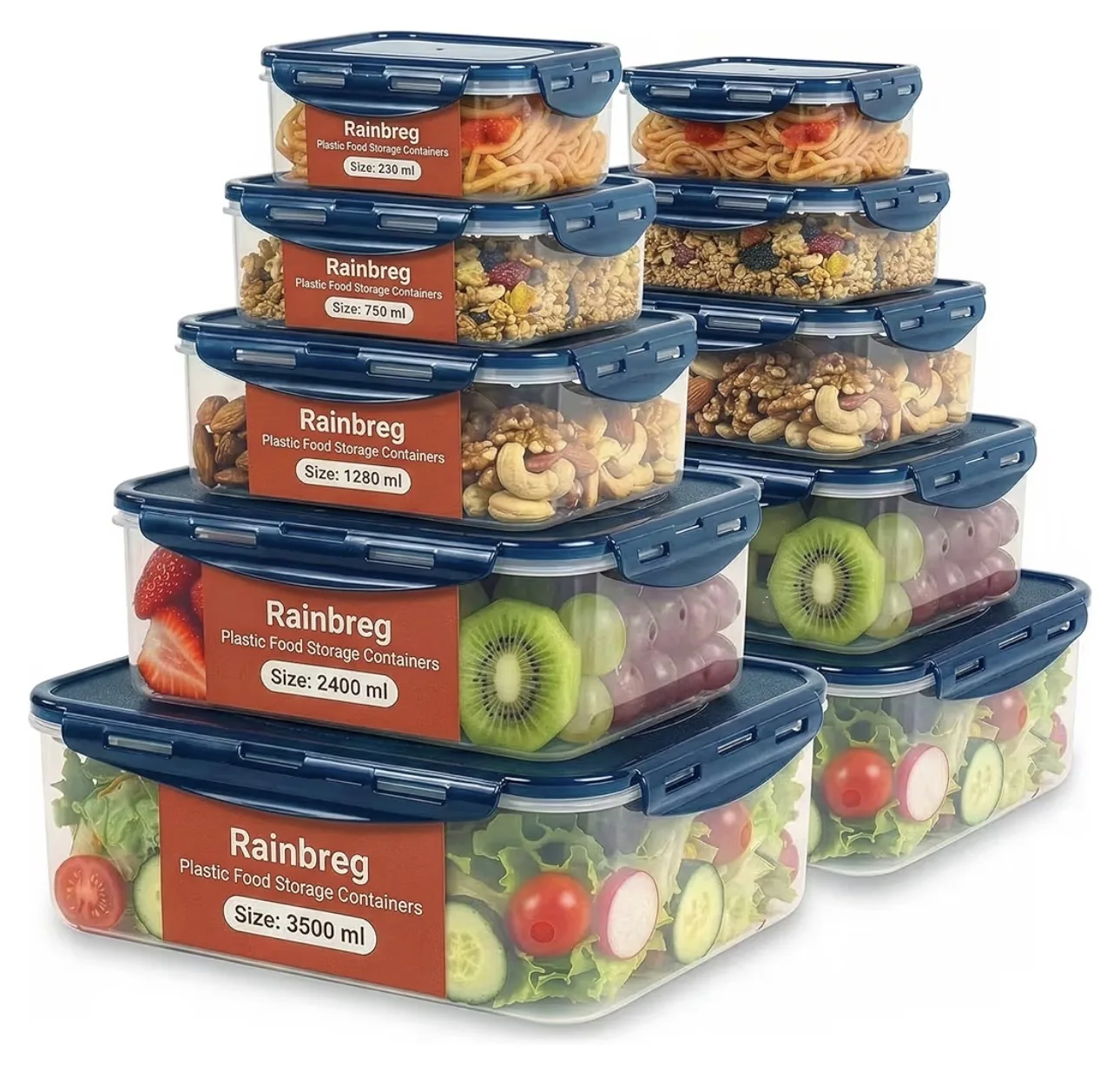 Rainberg Food Storage Containers 20 Pieces