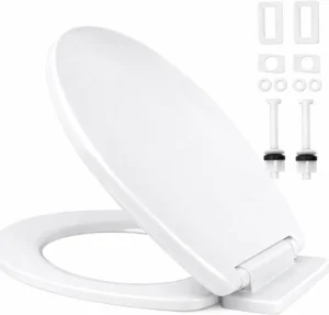 Ram White Soft Close Toilet Seat With Quick Release For Easy Clean Loo Toilet Se