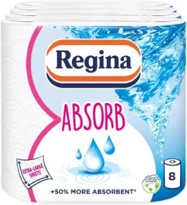 Regina Absorb 8 Kitchen Rolls 2 Ply