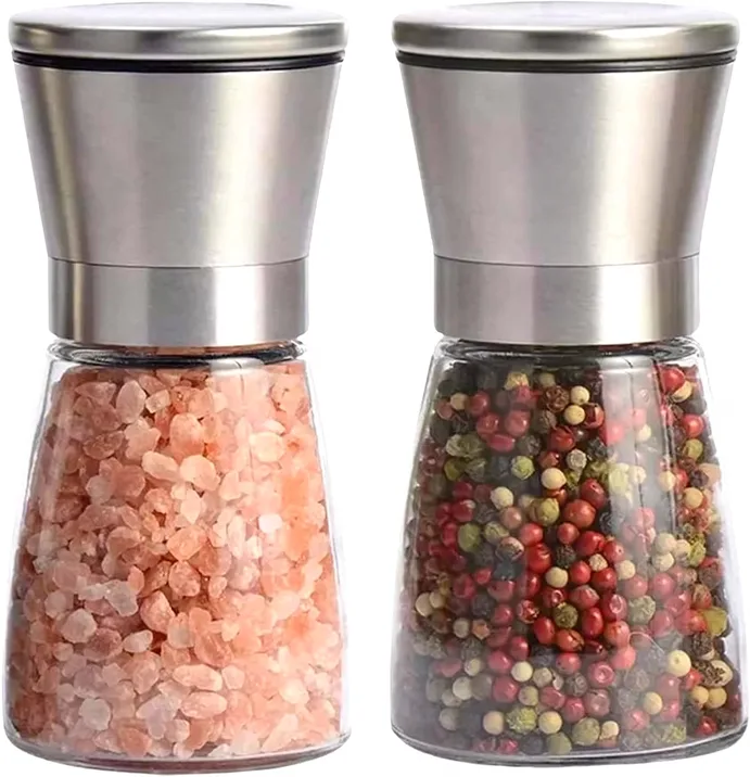 Requisite Needs Salt And Pepper Grinder Mill Set Salt And Pepper Shakers Brushed