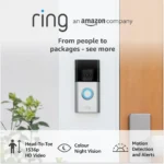 Ring Battery Video Doorbell Plus | DIY Wireless Video Doorbell Camera with 1536p HD Video, Head-To-Toe View, Quick Release Battery Pack | Easy to install (5min)