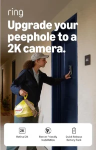 Ring Peephole Camera 2k Newest Gen 32 5 60 Mm Door Thickness Diy Wireless Doorbe