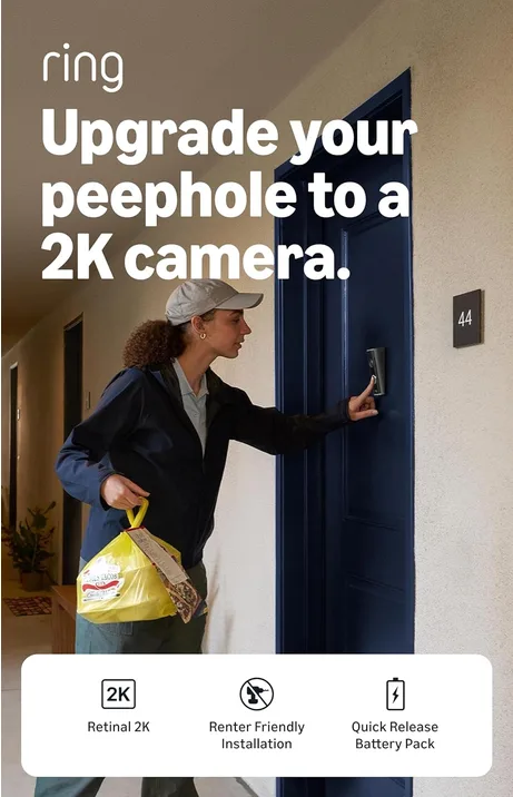 Ring Peephole Camera 2k Newest Gen 32 5 60 Mm Door Thickness Diy Wireless Doorbe