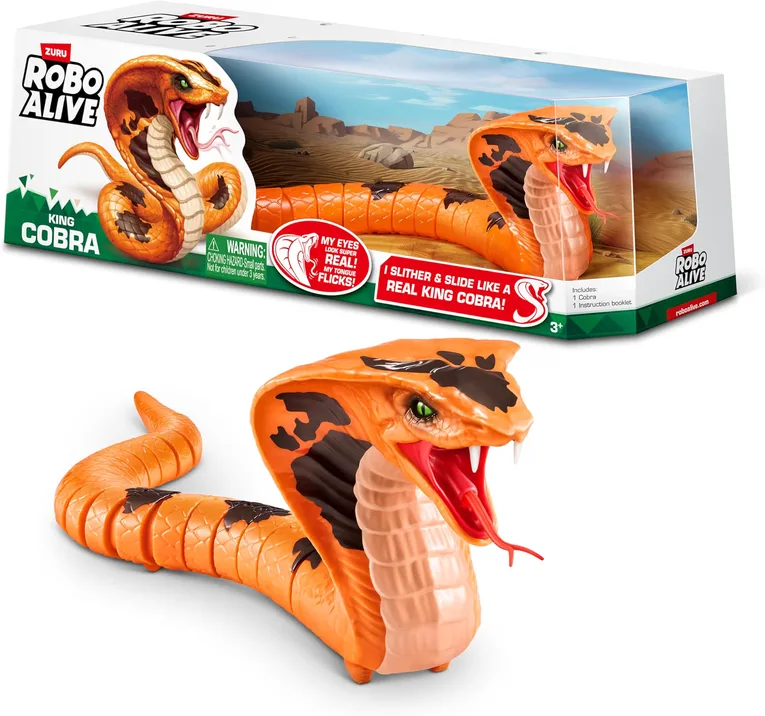 Robo Alive King Cobra By Zuru Battery Powered Robotic Moving Snake Toy Realistic