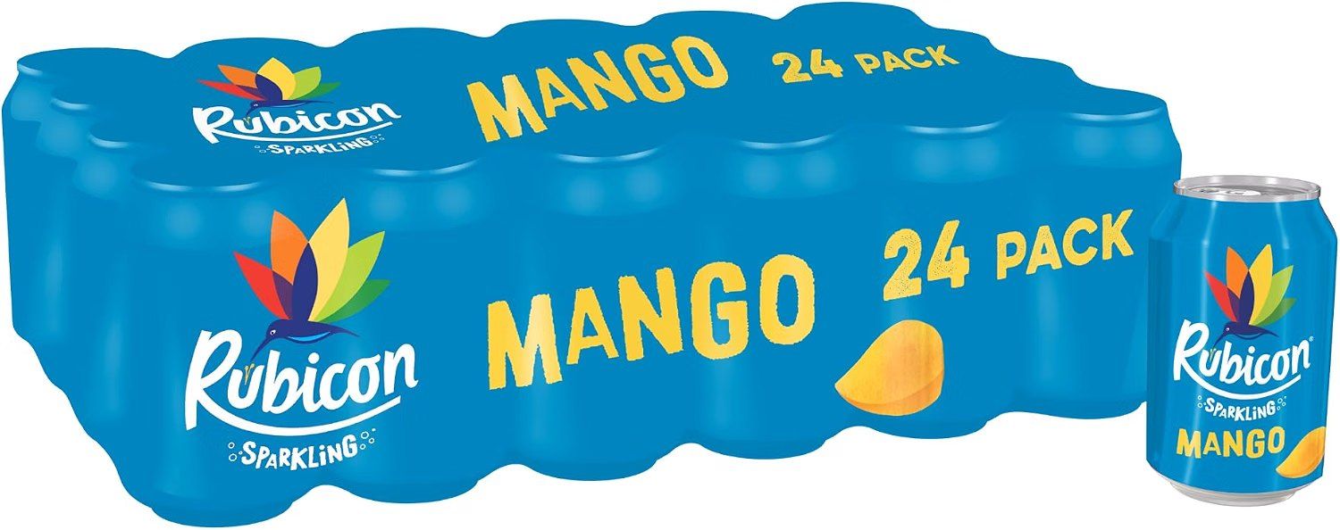 Rubicon Mango Sparkling Fruit Soft Drink 24 Pack