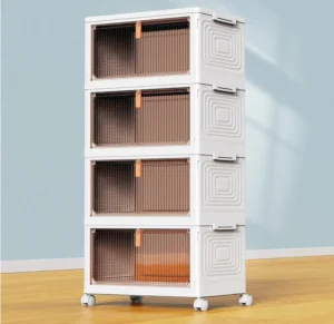 Savvystor Storage Boxes With Lid 4 Tier Plastic Storage Drawers Stackable Boxes