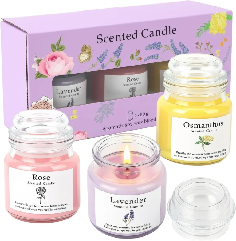 Scented Candles Gift Set For Women Lavender Rose Osmanthus 3pack