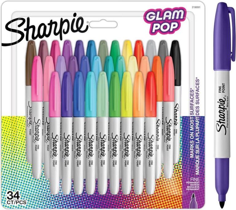 Sharpie Glam Pop Permanent Markers Fine Point For Bold Details Assorted Vibrant