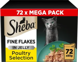 Sheba Fine Flakes In Jelly Poultry Collection Wet Cat Food Pouches For Adult Cat