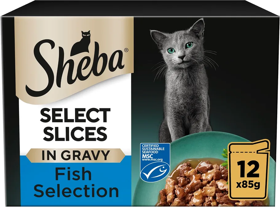 Sheba Select Slices In Gravy Fish Collection Wet Cat Food Pouches For Adult Cats