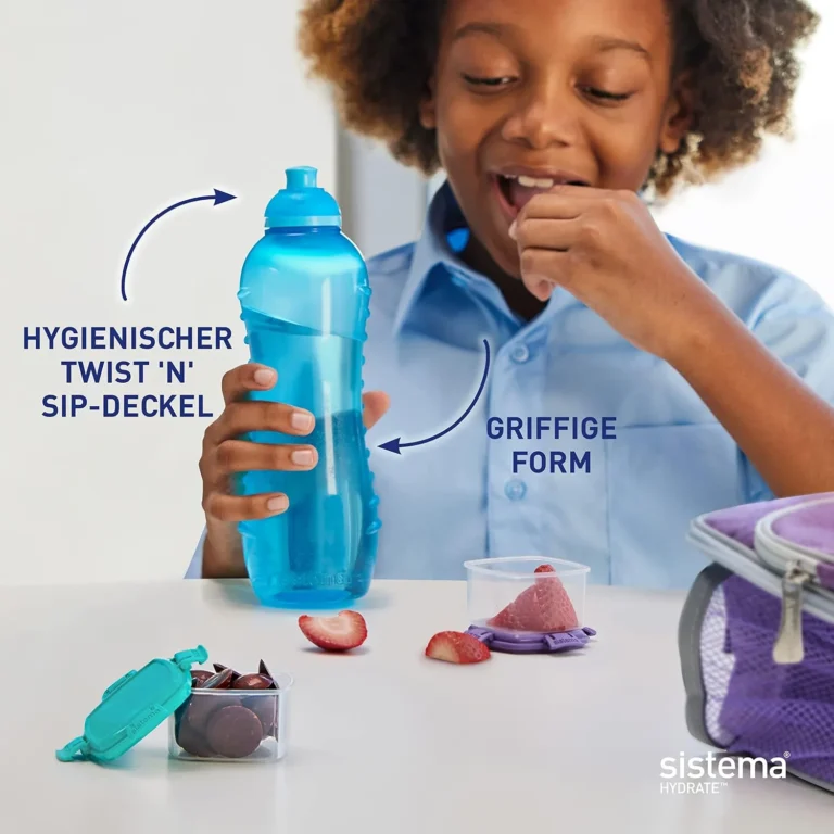 Sistema Twist N Sip Squeeze Kids Water Bottle Leakproof Water Bottle 330 Ml Asso