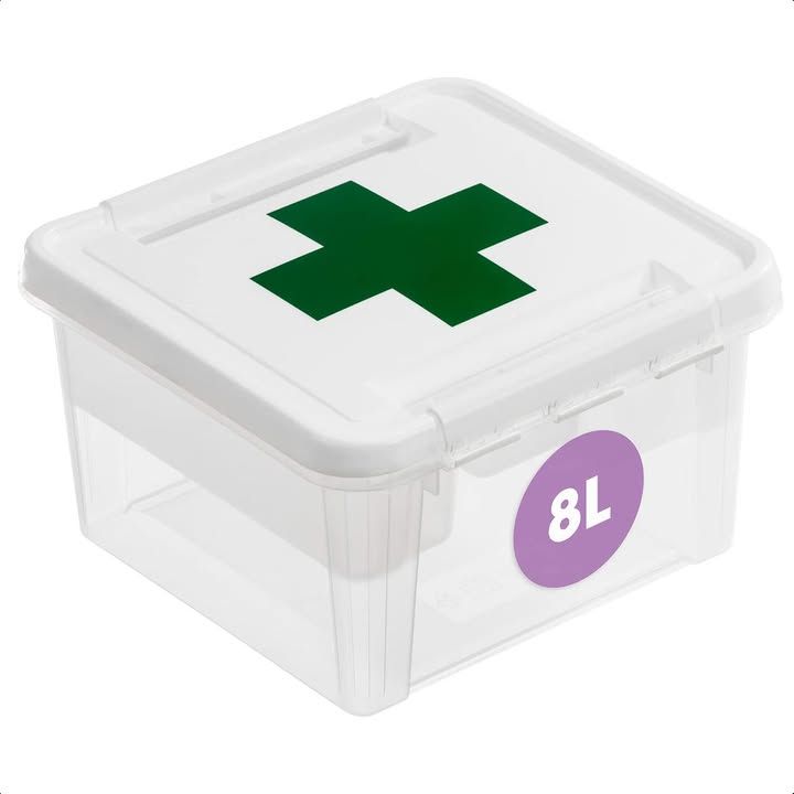 Smartstore 8l Plastic First Aid Box Medicine Storage Box With Insert Transparent