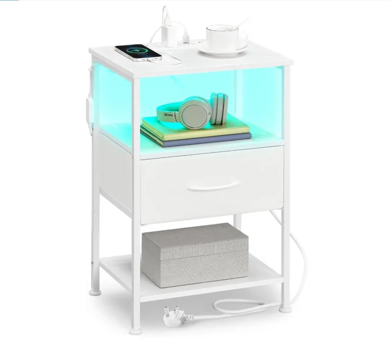 Songmics Bedside Table With Charging Station