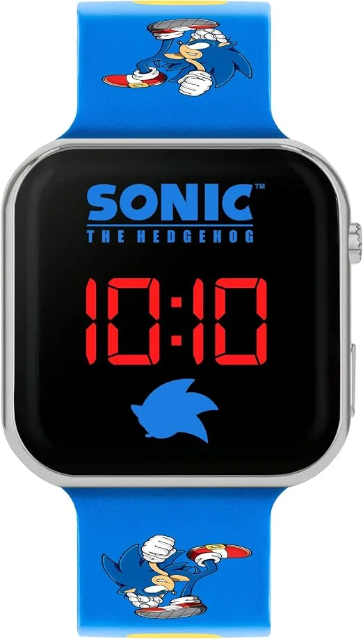 Sonic Sega The Hedgehog Blue Led Watch With Printed Silicone Strap Snc4137